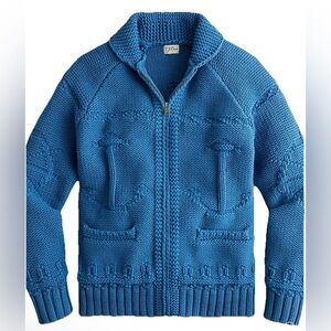 J Crew Mens Heavyweight Cowichan Sweater 100% Cotton Full-Zip Cardigan Medium